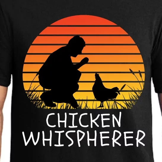 Chicken Whisperer With Retro Sunset, Funny Chickens, Farmer Pajama Set