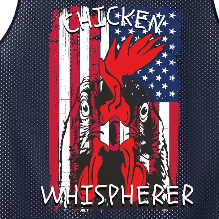 Chicken Whisperer With Grudge USA Flag, Funny Backyard Chickens Mesh Reversible Basketball Jersey Tank