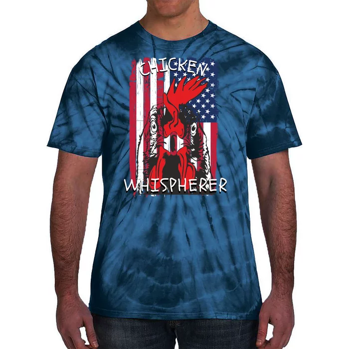 Chicken Whisperer With Grudge USA Flag, Funny Backyard Chickens Tie-Dye T-Shirt