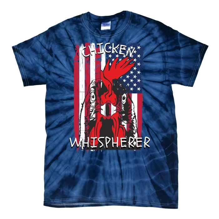 Chicken Whisperer With Grudge USA Flag, Funny Backyard Chickens Tie-Dye T-Shirt