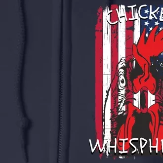 Chicken Whisperer With Grudge USA Flag, Funny Backyard Chickens Full Zip Hoodie