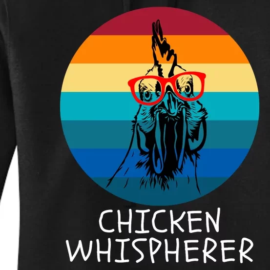 Chicken Whisperer With Retro Sunset, Funny Chicken, Farmer Women's Pullover Hoodie