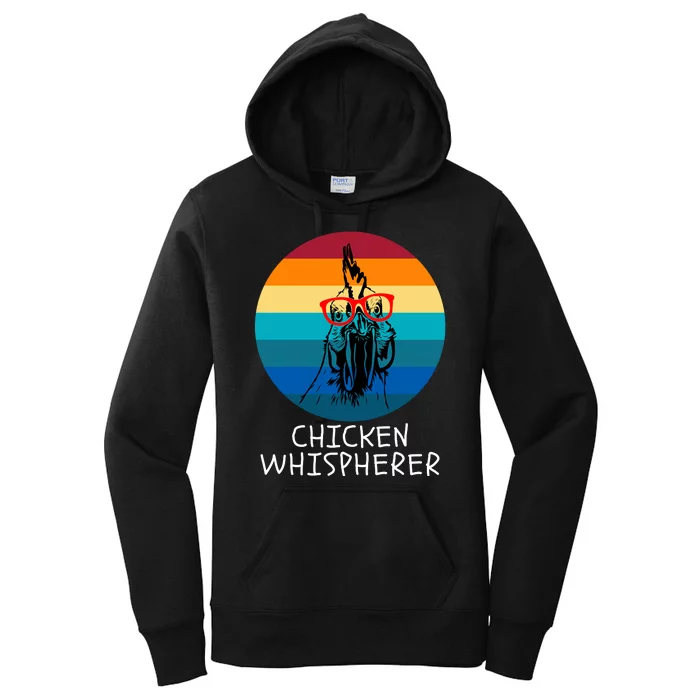 Chicken Whisperer With Retro Sunset, Funny Chicken, Farmer Women's Pullover Hoodie