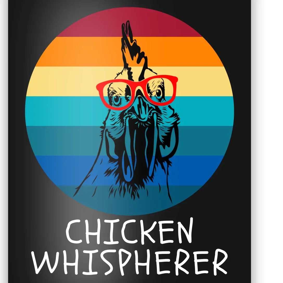 Chicken Whisperer With Retro Sunset, Funny Chicken, Farmer Poster