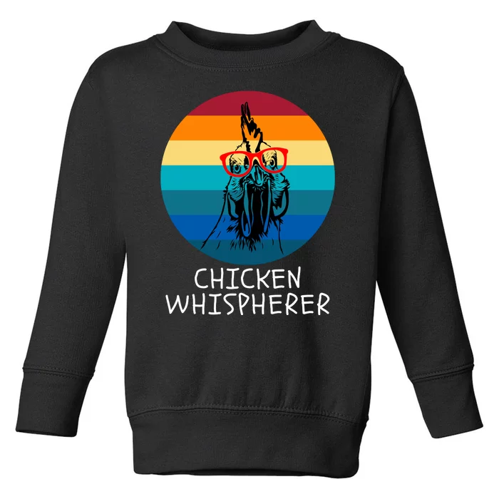 Chicken Whisperer With Retro Sunset, Funny Chicken, Farmer Toddler Sweatshirt