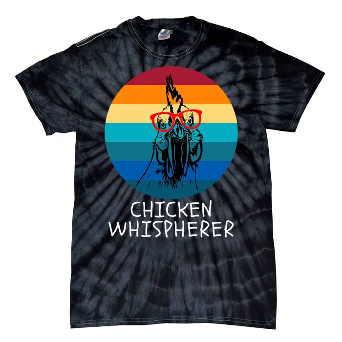 Chicken Whisperer With Retro Sunset, Funny Chicken, Farmer Tie-Dye T-Shirt