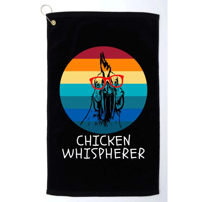 Chicken Whisperer With Retro Sunset, Funny Chicken, Farmer Platinum Collection Golf Towel