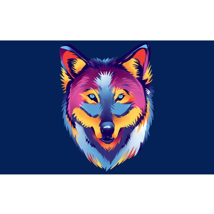 Colorful Wolf Wild Animal Bumper Sticker