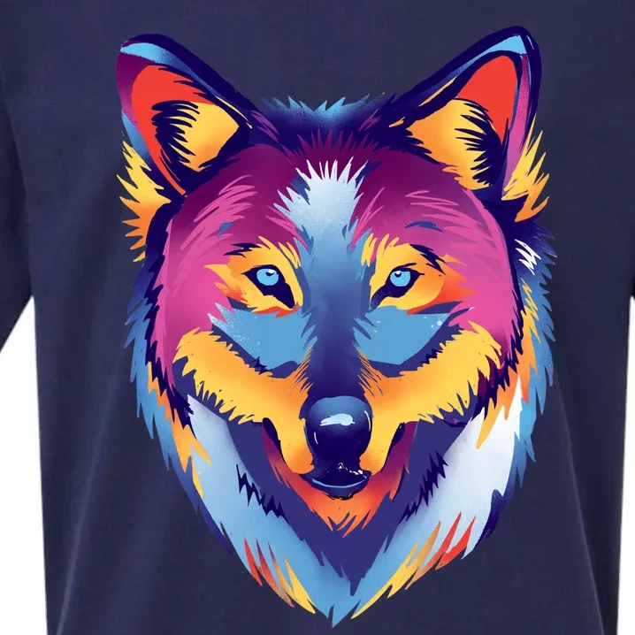 Colorful Wolf Wild Animal Sueded Cloud Jersey T-Shirt