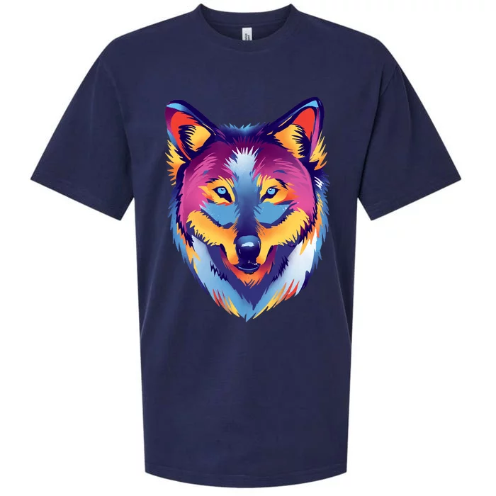 Colorful Wolf Wild Animal Sueded Cloud Jersey T-Shirt