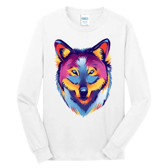 Colorful Wolf Wild Animal Tall Long Sleeve T-Shirt