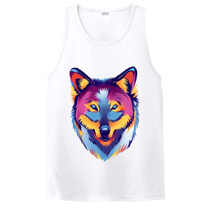 Colorful Wolf Wild Animal Performance Tank