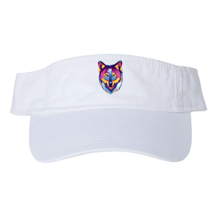 Colorful Wolf Wild Animal Valucap Bio-Washed Visor