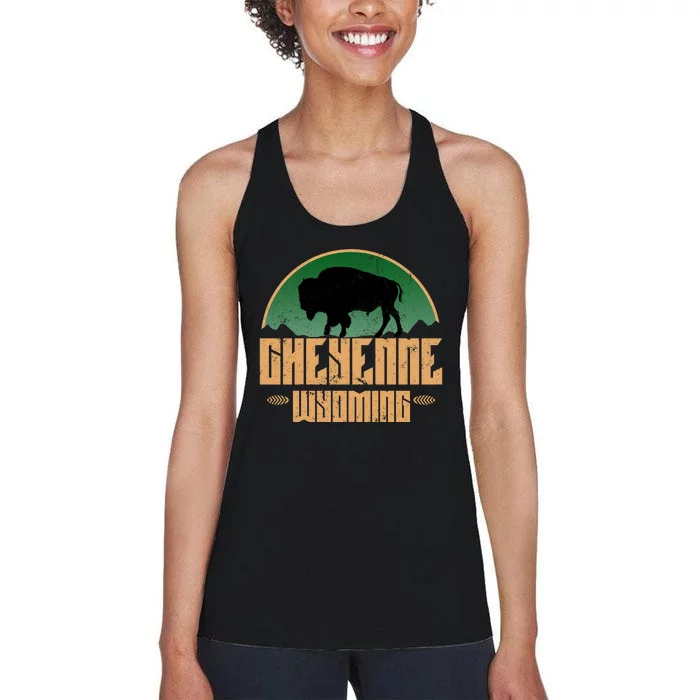 Cheyenne Wyoming WY Buffalo Bison Women's Racerback Tank