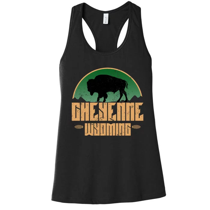 Cheyenne Wyoming WY Buffalo Bison Women's Racerback Tank