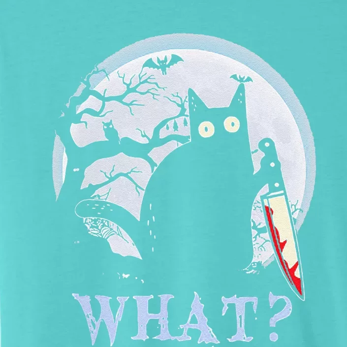 Cat What With Moon Funny Cat Knife Halloween ChromaSoft Performance T-Shirt