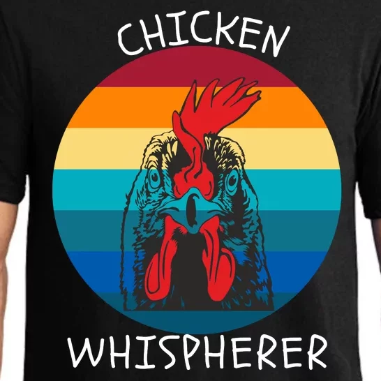 Chicken Whisperer With Retro Sunset Funny Chicken Chicken Lover Farm Animal Pajama Set