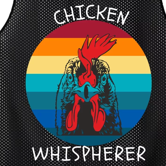 Chicken Whisperer With Retro Sunset Funny Chicken Chicken Lover Farm Animal Mesh Reversible Basketball Jersey Tank