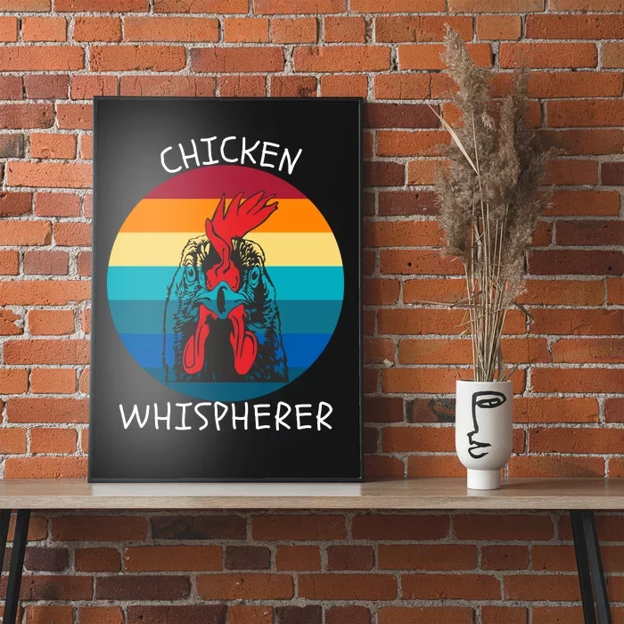 Chicken Whisperer With Retro Sunset Funny Chicken Chicken Lover Farm Animal Poster