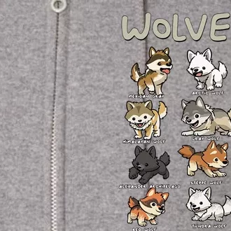 Chibi Wolf Wolves Animals Of The World Wolf Lover Full Zip Hoodie