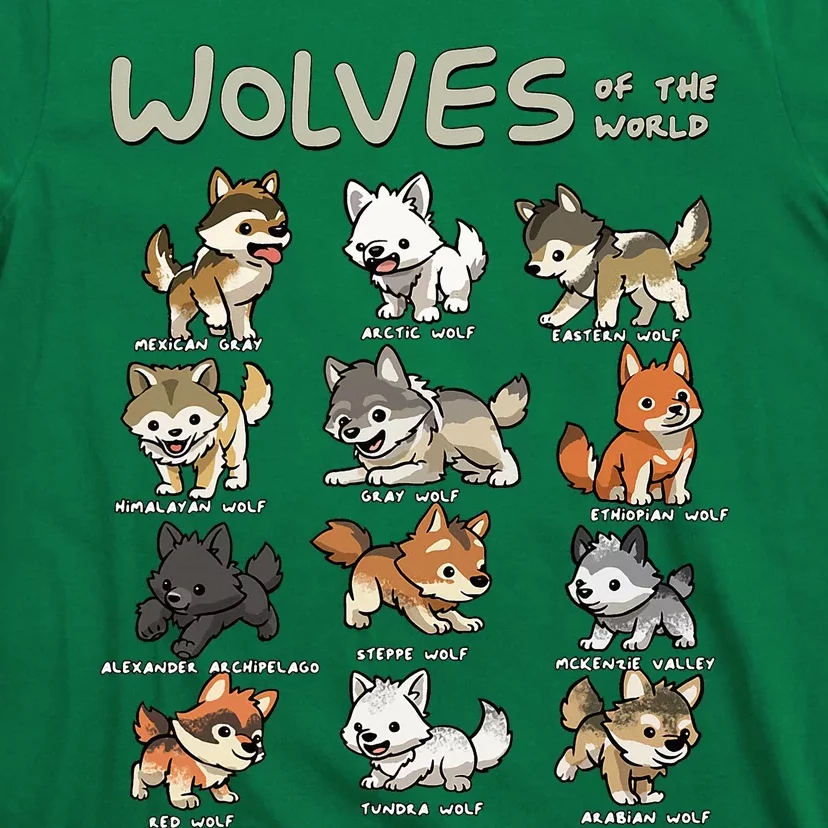 Chibi Wolf Wolves Animals Of The World Wolf Lover T-Shirt