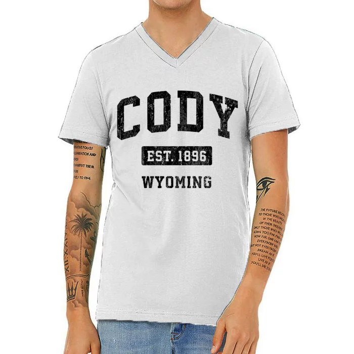 Cody Wyoming Wy Vintage Sports Established Design V-Neck T-Shirt