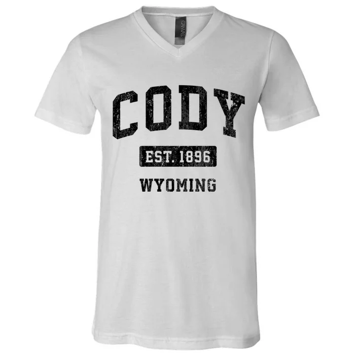 Cody Wyoming Wy Vintage Sports Established Design V-Neck T-Shirt