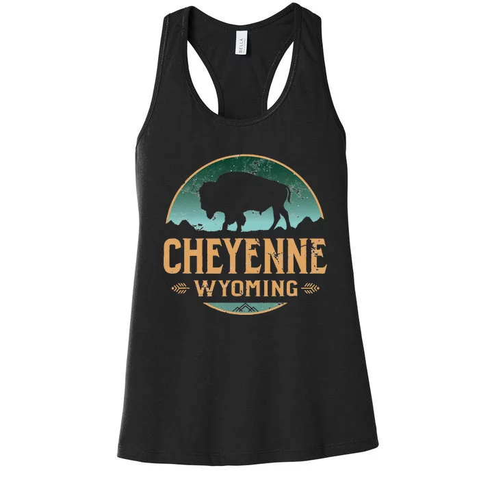 Cheyenne Wyoming WY Buffalo Bison Women's Racerback Tank