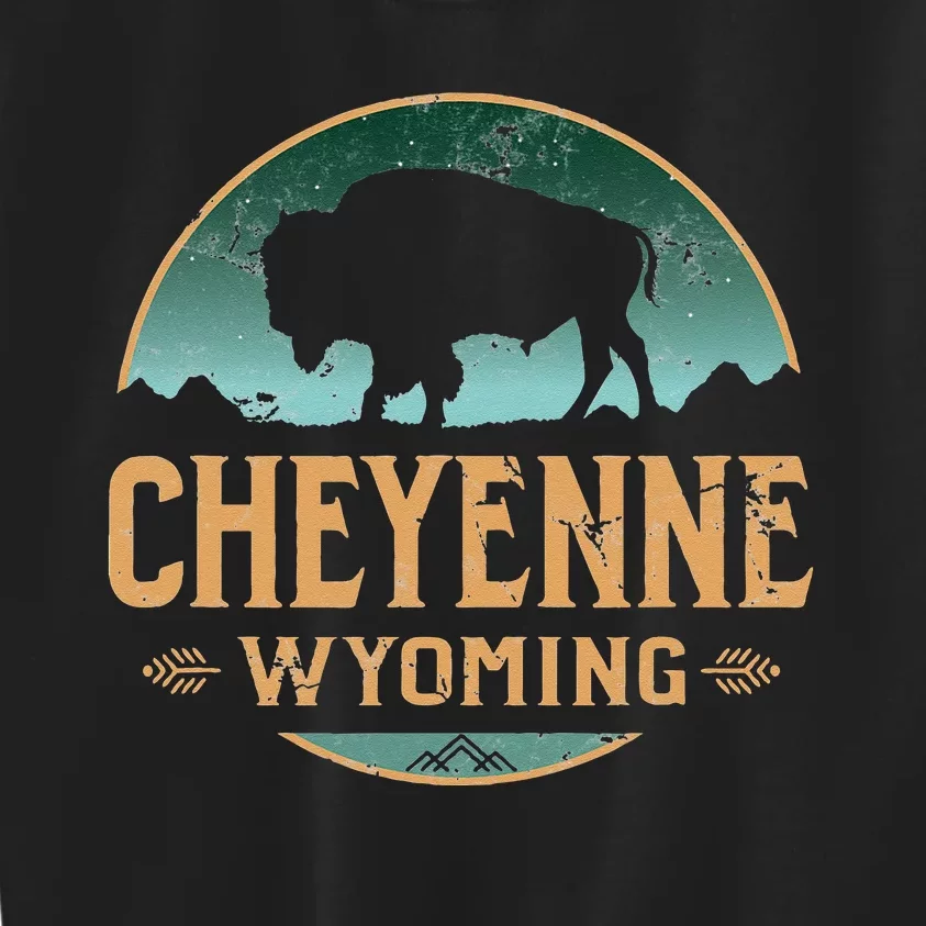 Cheyenne Wyoming WY Buffalo Bison Kids Sweatshirt