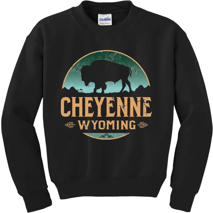 Cheyenne Wyoming WY Buffalo Bison Kids Sweatshirt