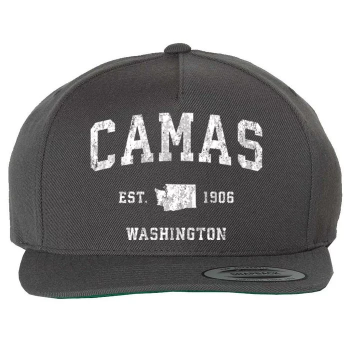 Camas Washington Wa Vintage Established Athletic Sports Design Wool Snapback Cap