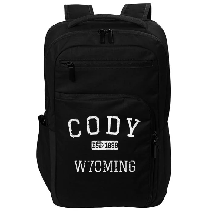 Cody Wyoming WY Vintage Athletic Sports Impact Tech Backpack