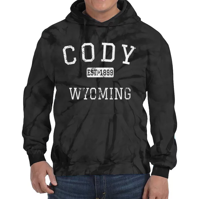 Cody Wyoming WY Vintage Athletic Sports Tie Dye Hoodie