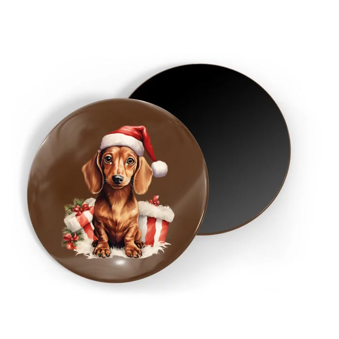 Christmas Winter Wiener & Dachshund Gift Foe Lovers Magnet