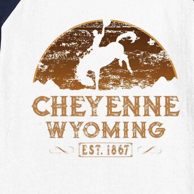 Cheyenne Wyoming WY Rodeo Cowboy Baseball Sleeve Shirt