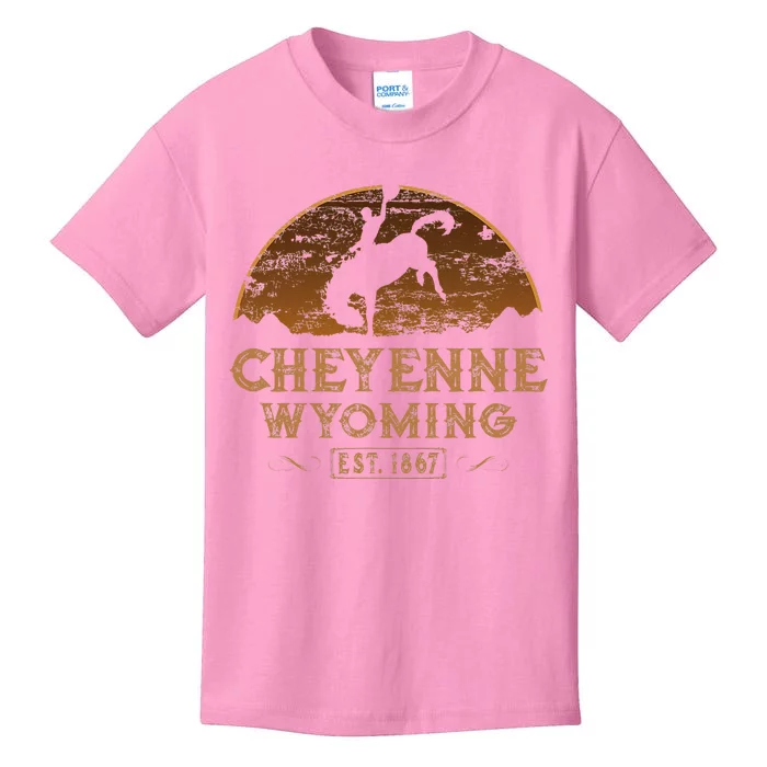 Cheyenne Wyoming WY Rodeo Cowboy Kids T-Shirt