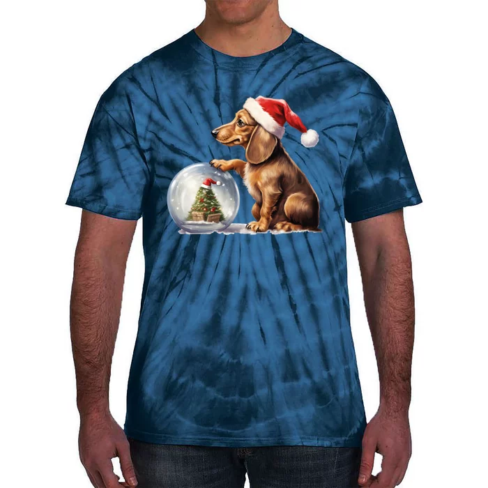 Christmas Winter Wiener & Dachshund Gift Tie-Dye T-Shirt