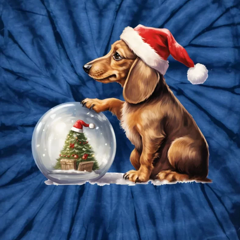 Christmas Winter Wiener & Dachshund Gift Tie-Dye T-Shirt