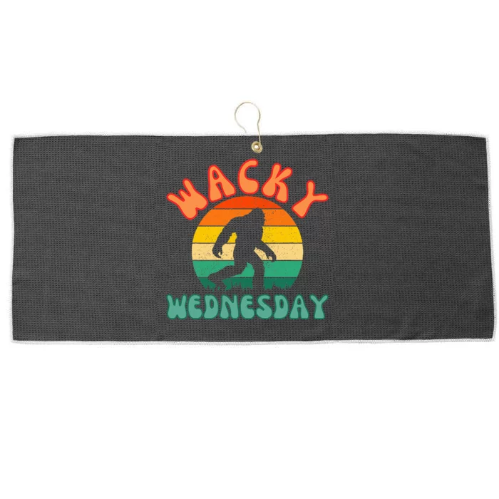 Classic Wacky Wednesday Funny Bigfoot Mismatch Large Microfiber Waffle Golf Towel