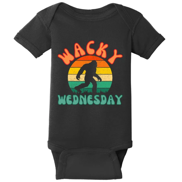 Classic Wacky Wednesday Funny Bigfoot Mismatch Baby Bodysuit