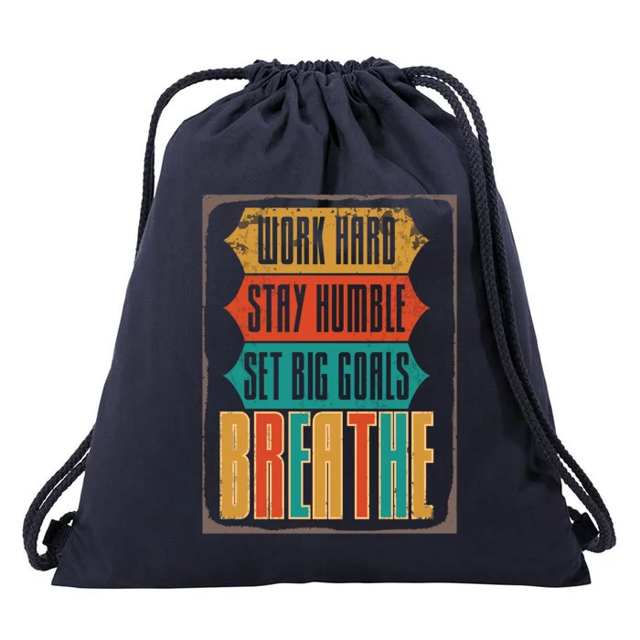 Care Week Work Hard Stay Humble Breath Respiratory Therapist Gift Drawstring Bag