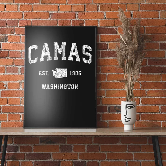 Camas Washington Wa Vintage Established Athletic Sports Design Poster