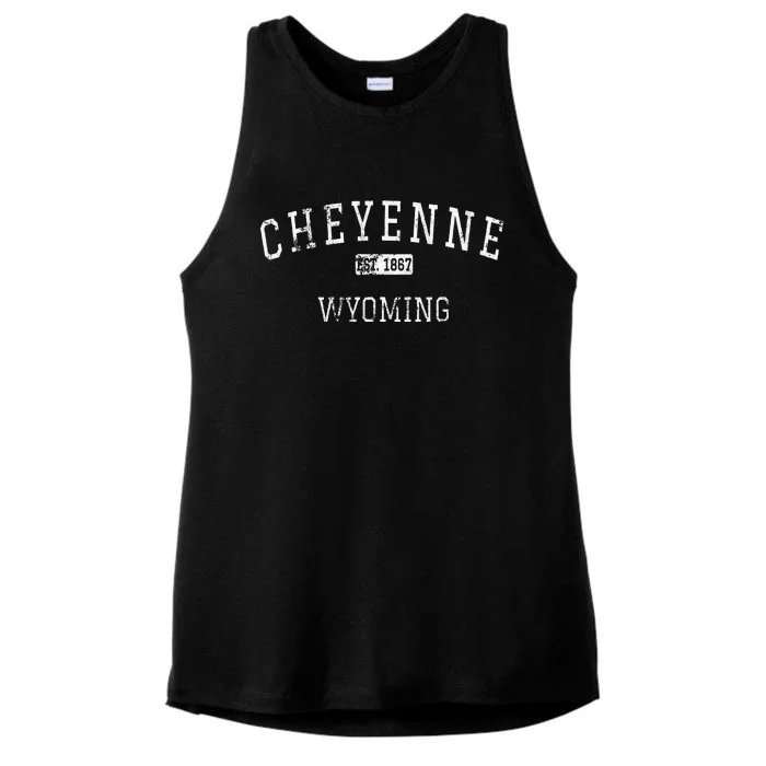 Cheyenne Wyoming Wy Vintage Ladies Tri-Blend Wicking Tank