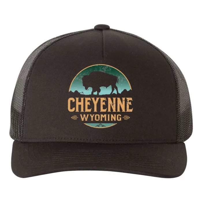 Cheyenne Wyoming WY Buffalo Bison Yupoong Adult 5-Panel Trucker Hat