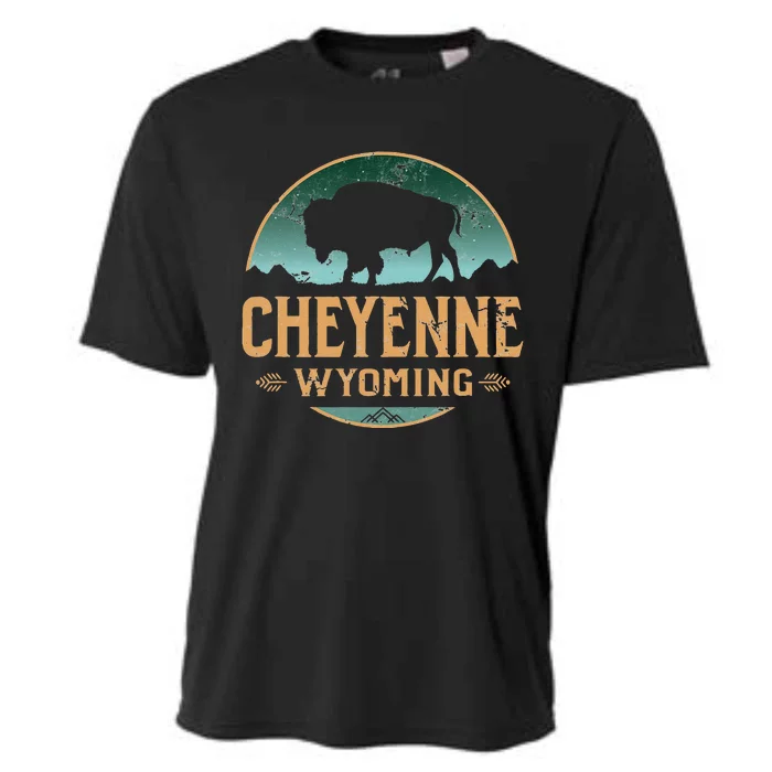 Cheyenne Wyoming WY Buffalo Bison Cooling Performance Crew T-Shirt