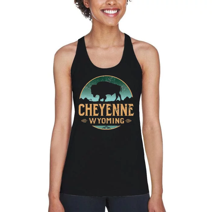 Cheyenne Wyoming WY Buffalo Bison Women's Racerback Tank