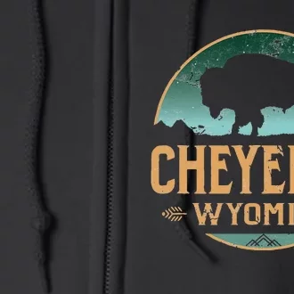 Cheyenne Wyoming WY Buffalo Bison Full Zip Hoodie