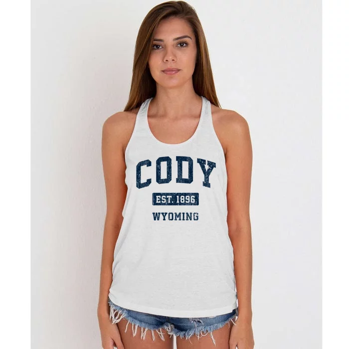 Cody Wyoming Wy Vintage Sports Established Women's Knotted Racerback Tank