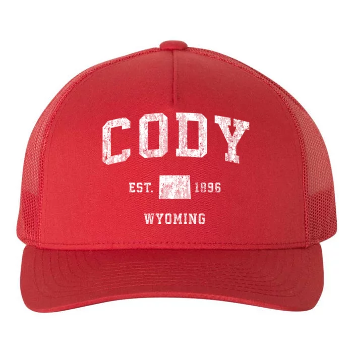 Cody Wyoming Wy Vintage Athletic Sports Yupoong Adult 5-Panel Trucker Hat