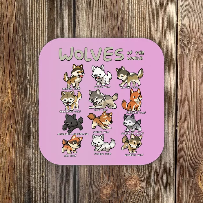 Chibi Wolf Wolves Animals Of The World Wolf Lover Coaster